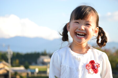 Little girl laugh smile photo