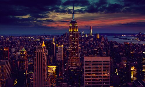 New york cityscape evening