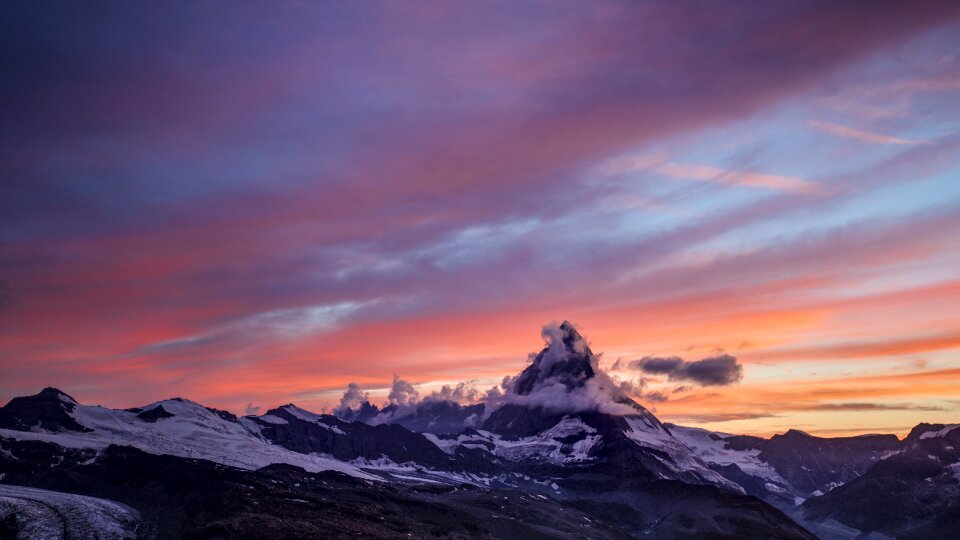 Matterhorn mountain sunset photo