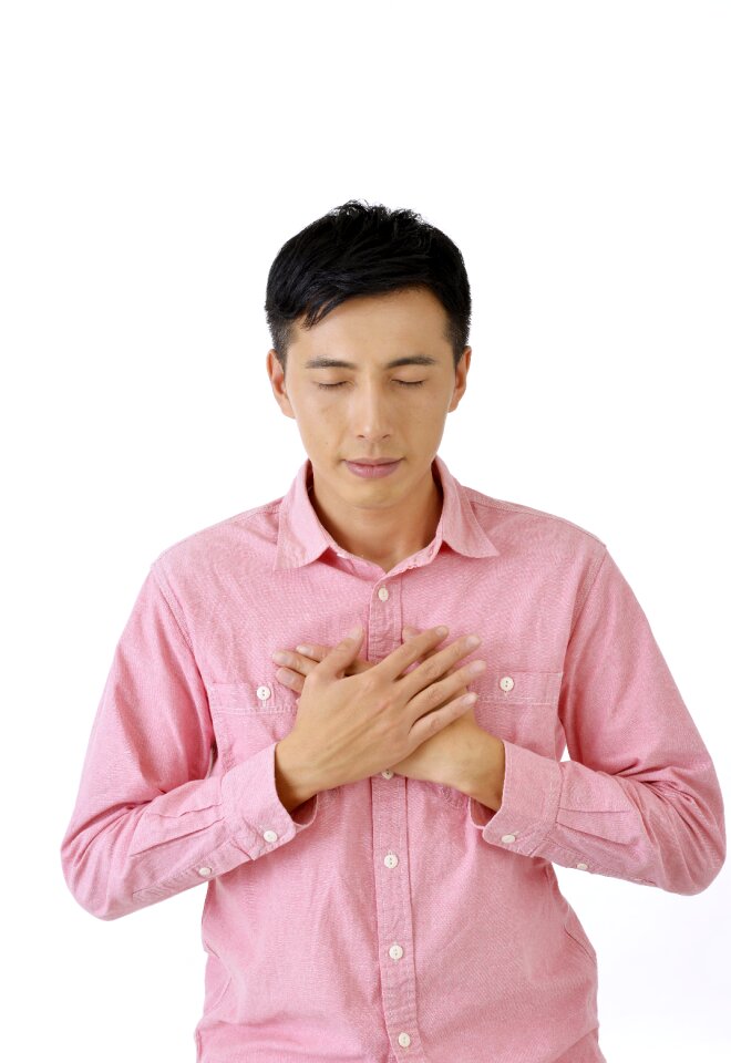 Man portrait heart