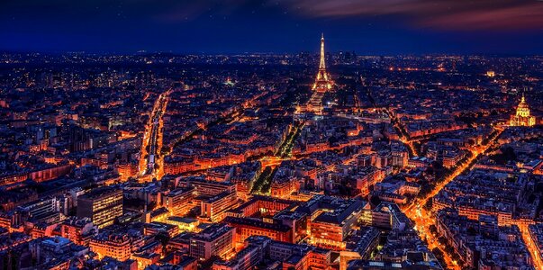 Paris night cityscape photo