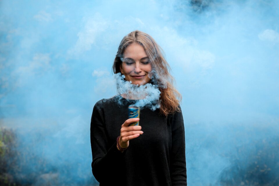 Smoke bomb woman girl