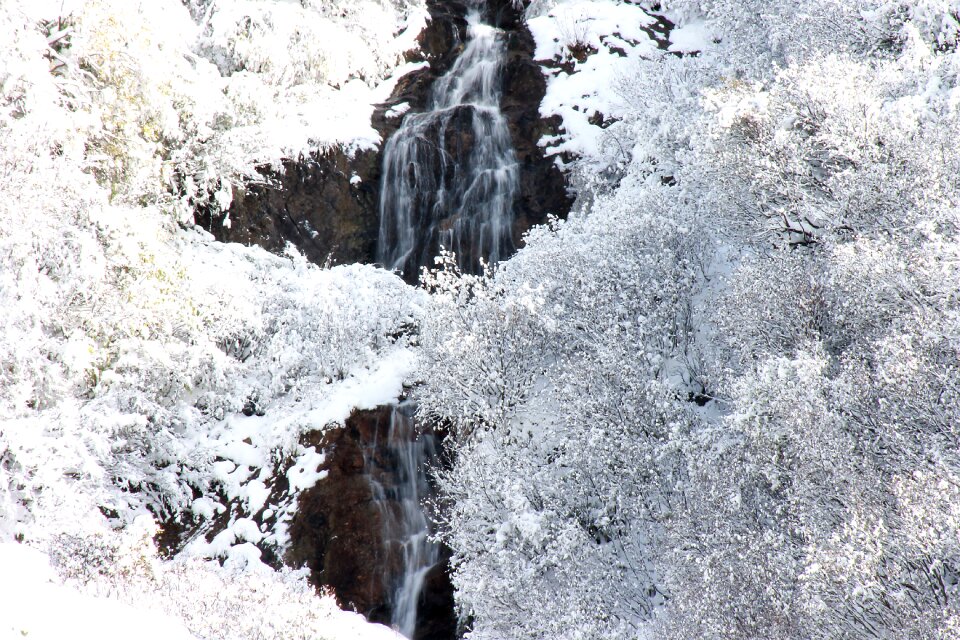 Snow waterfall winter