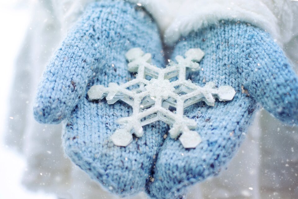 Snow crystal mittens