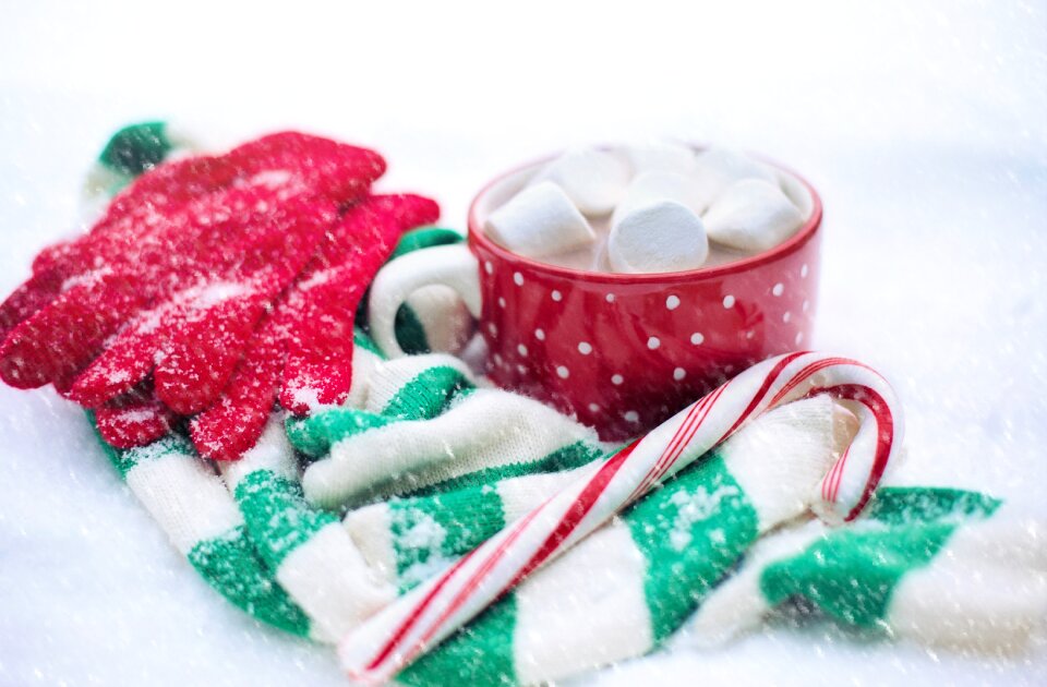 Snow winter hot chocolate