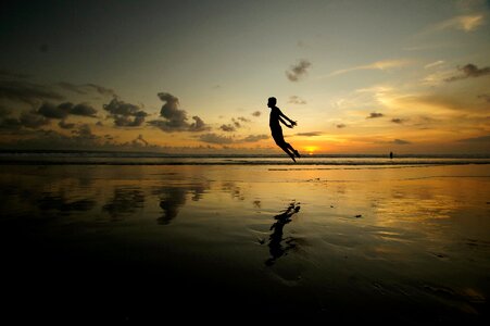 Sunset beach floating air