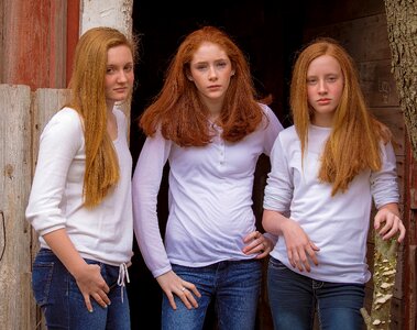 Three girls portrait