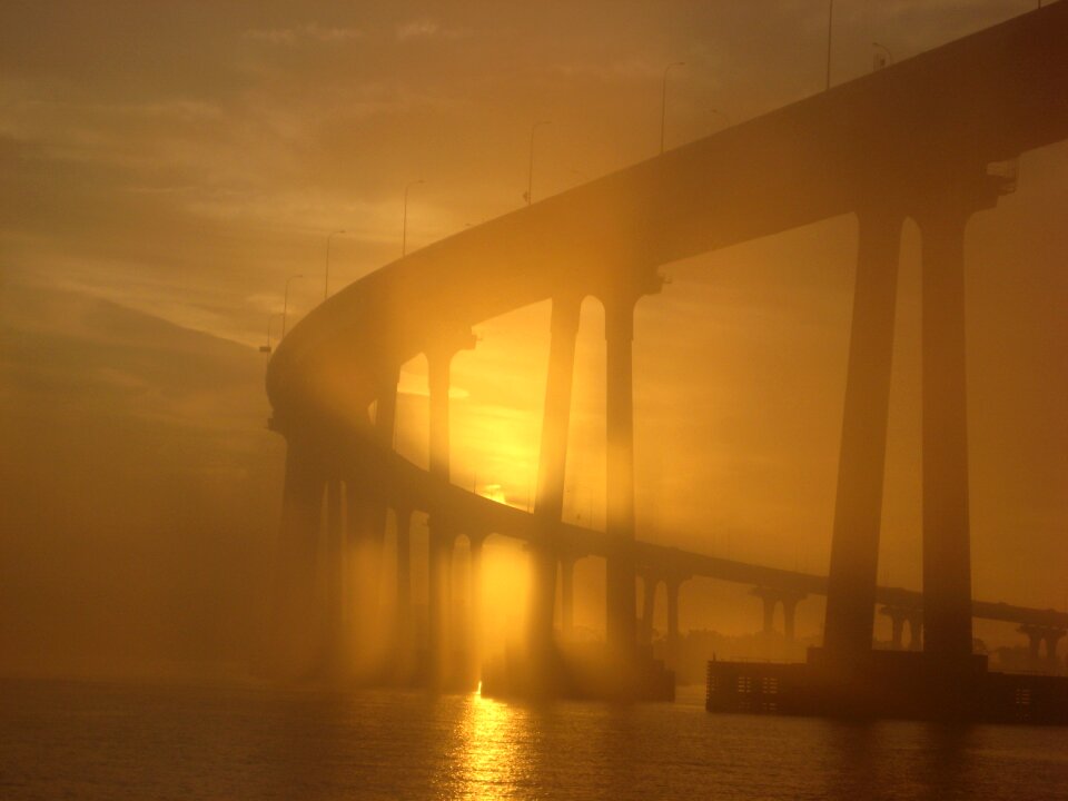 Sunset coronado bridge