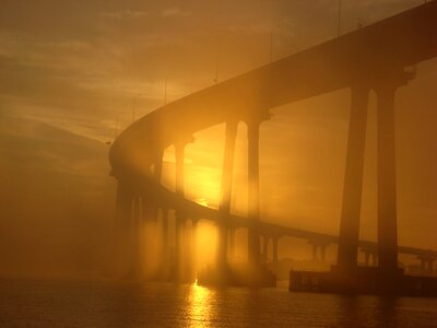 Sunset coronado bridge