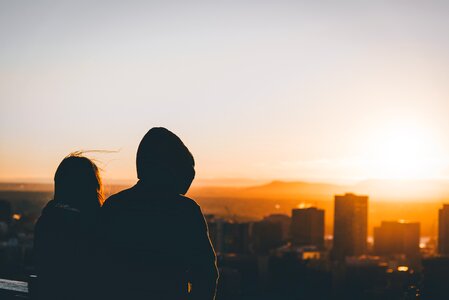 Sunset couple photo