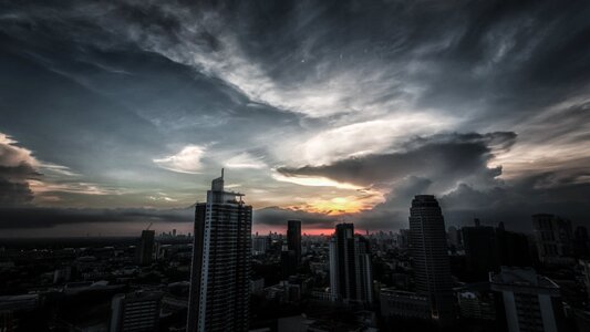 Sunset bangkok cityscape photo