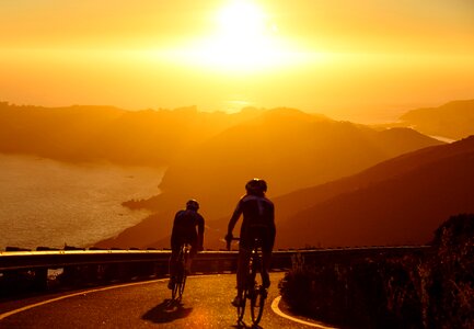 Sunset road bike photo