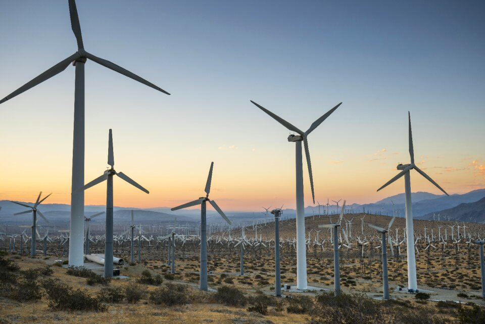Wind farm california desert photo