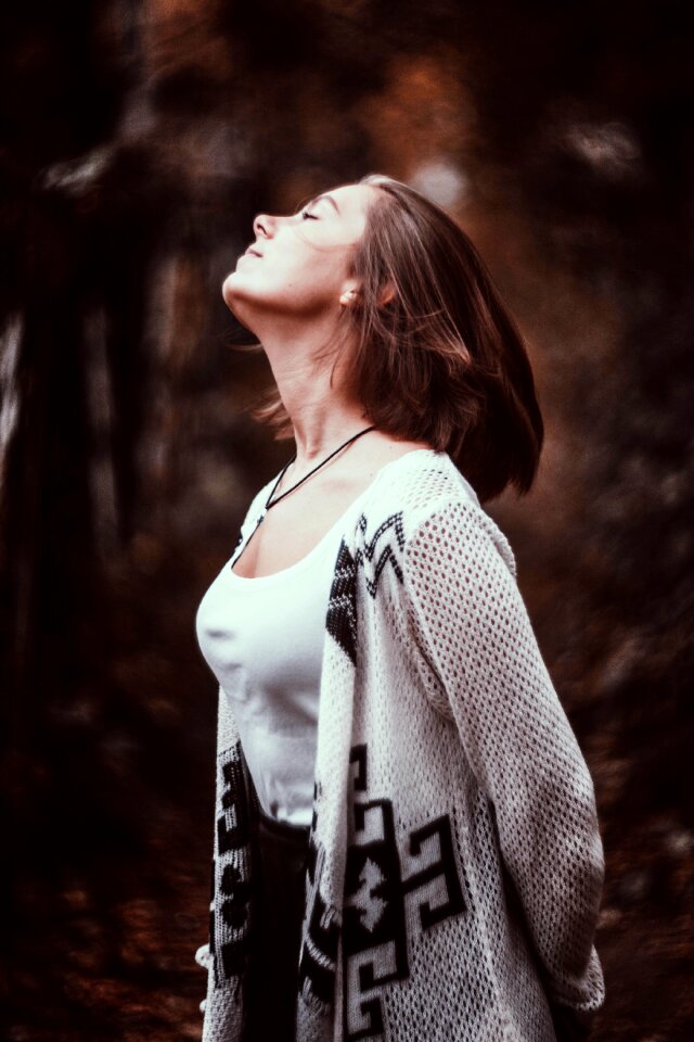 Woman closed eyes