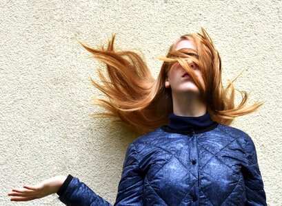 Woman girl hair blind