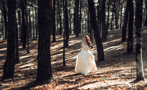 Woman girl forest dress