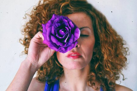 Woman girl flower