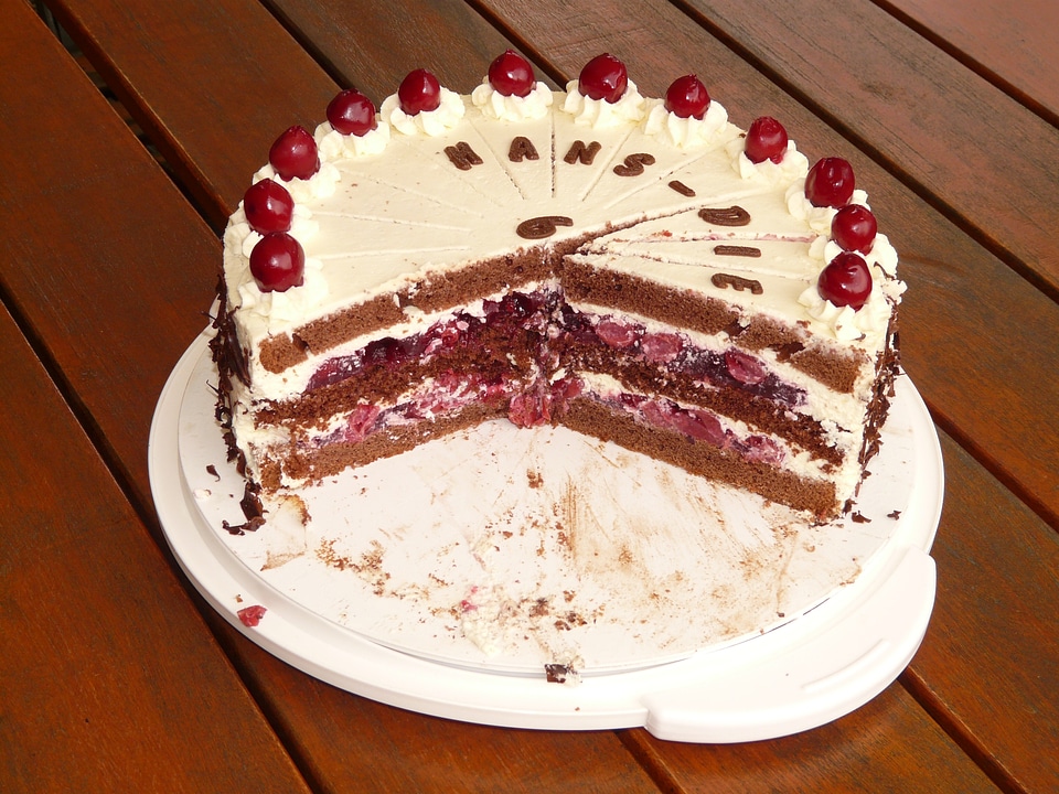 Cutting of piece of pie eat