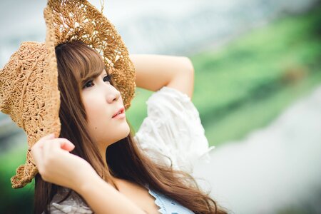 Woman girl portrait hat
