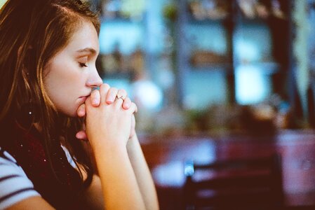 Woman girl prayer praying photo