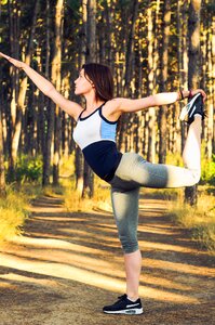 Woman girl stretch photo