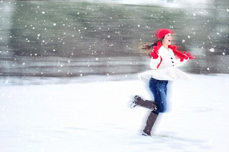Woman snow