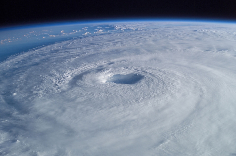 Aerial view storm cyclone