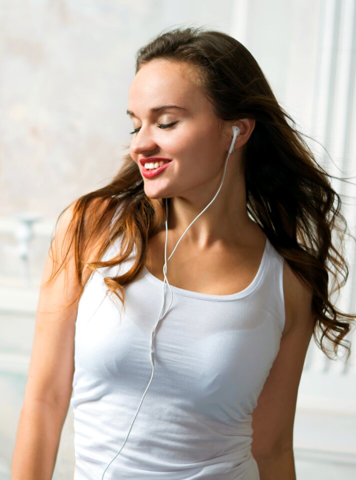 Woman listening to music