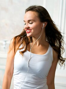 Woman listening to music
