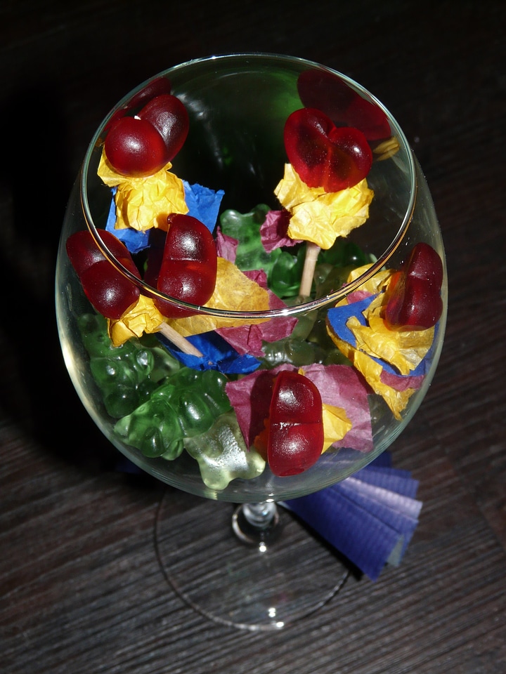 Colorful gift wine glass