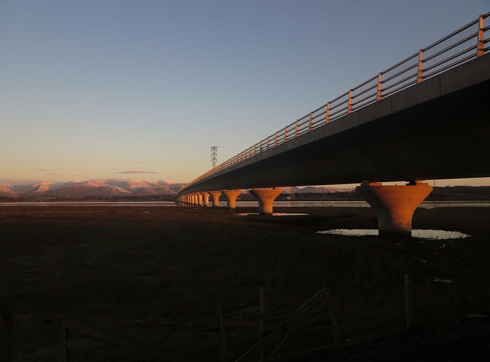 Bridge building dusk