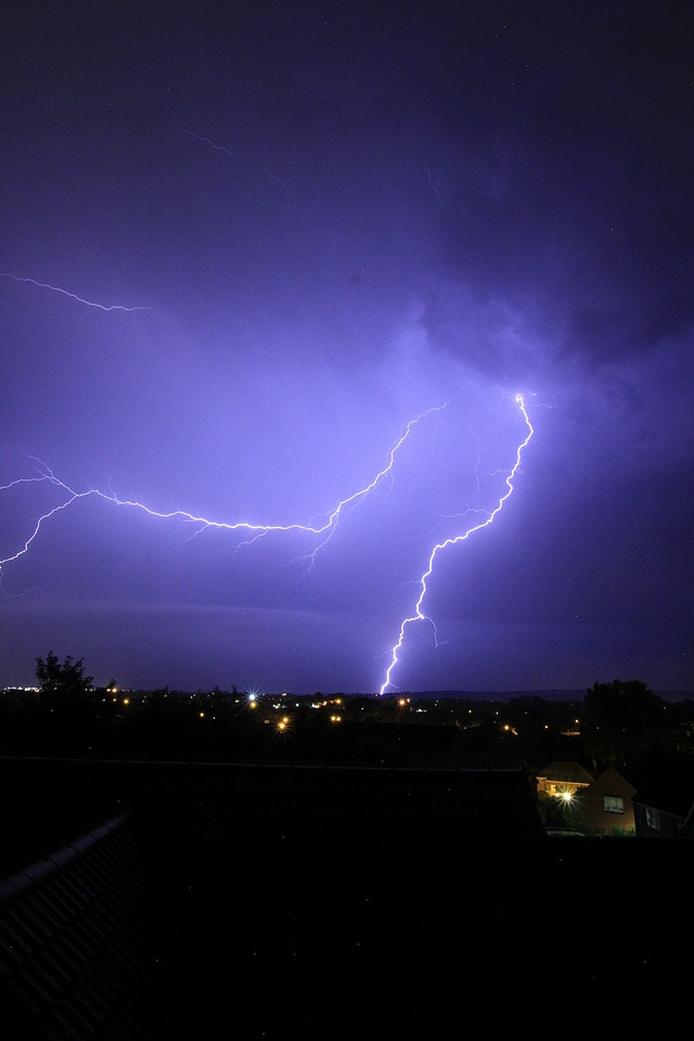 Evening lightning nature