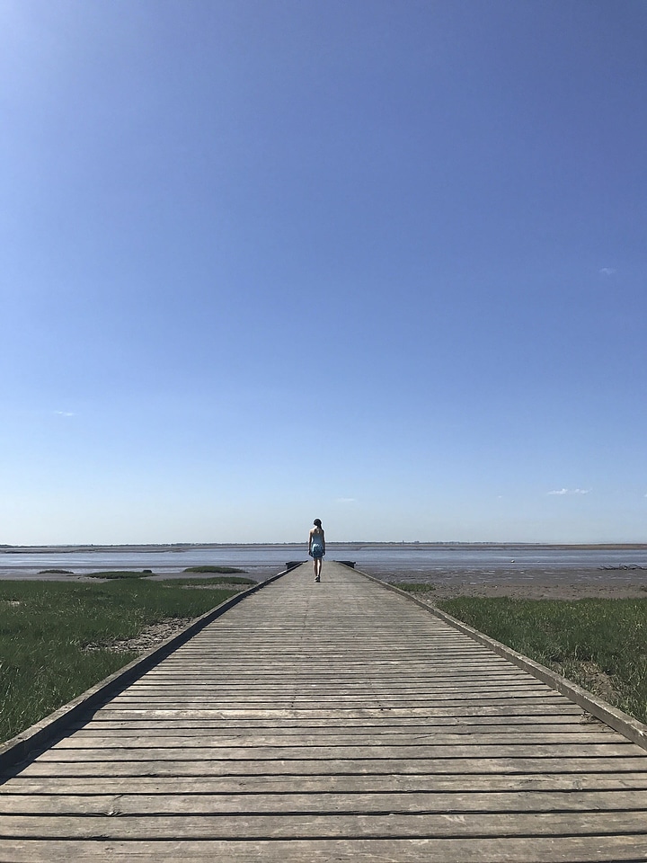 Beach blue boardwalk