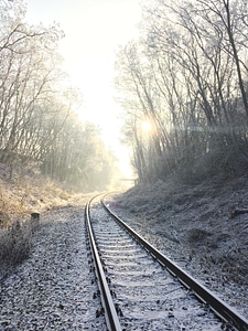 Afternoon dirt road frost photo