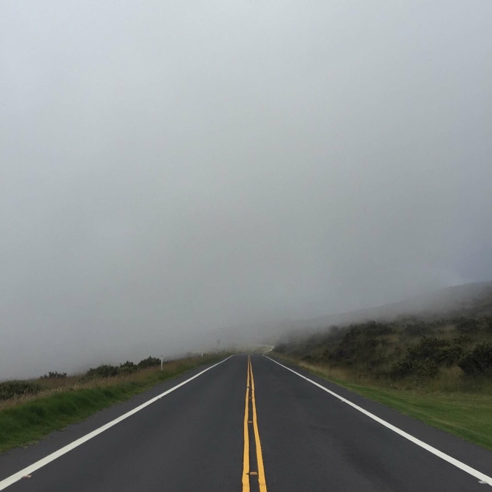 Asphalt fog freeway
