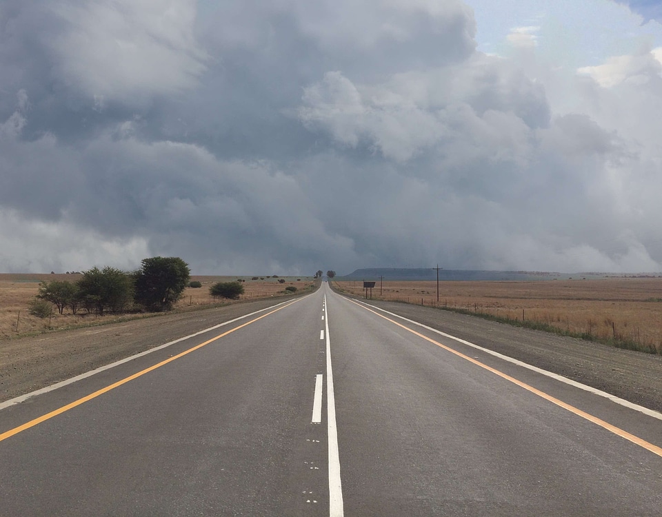 Asphalt clouds freeway