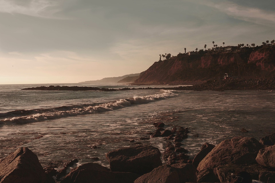 Afternoon beach cliff