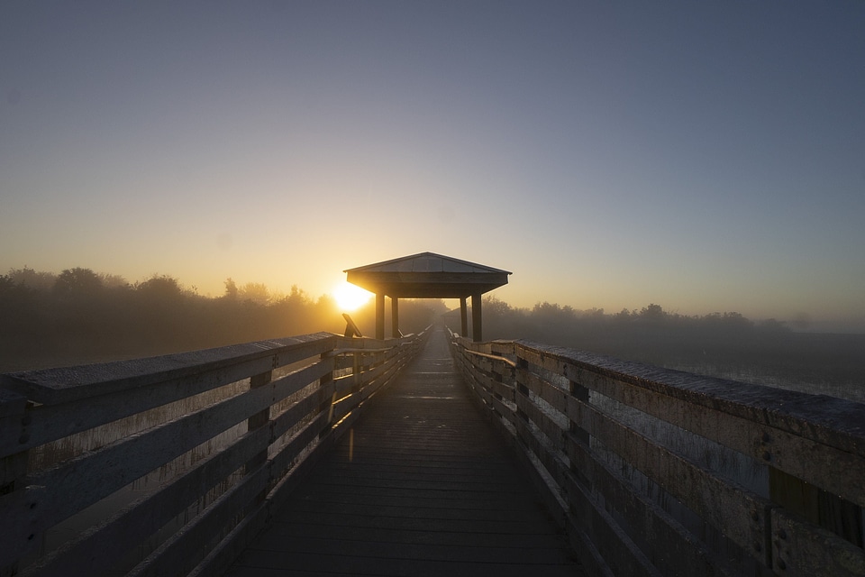 Banister boardwalk bridge