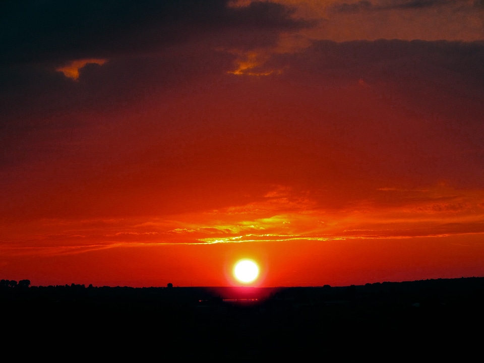 Sunset afterglow clouds