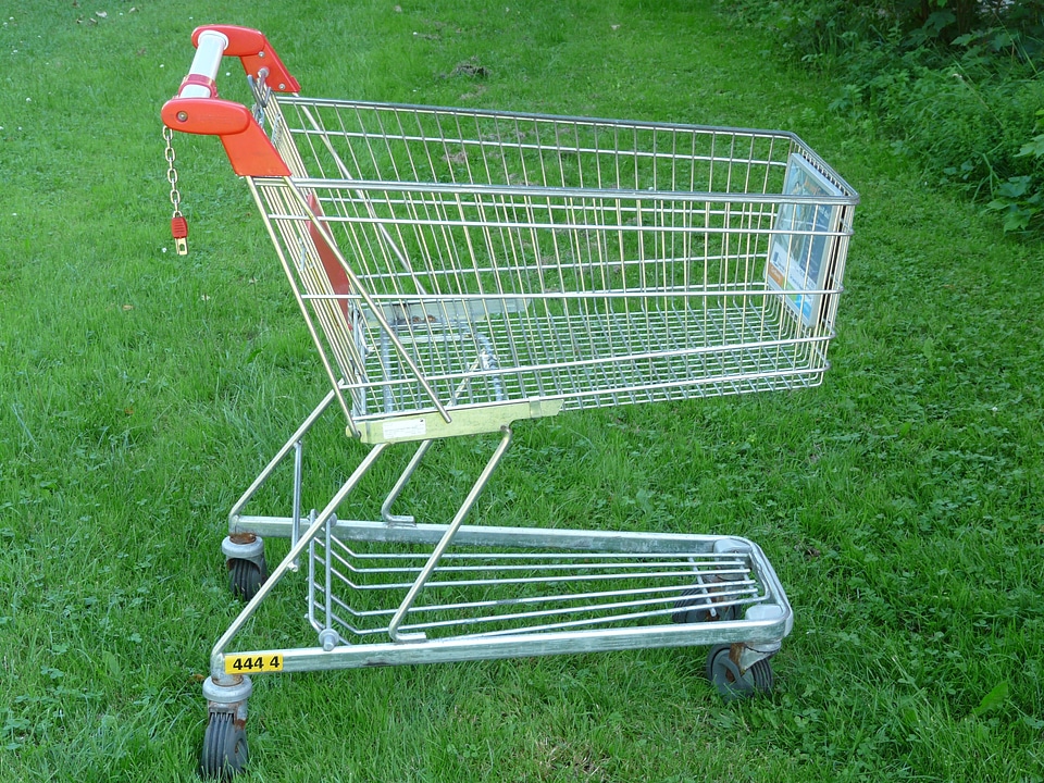 Wire basket castor wheels thrust car