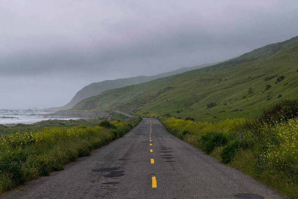 Asphalt coast coastline