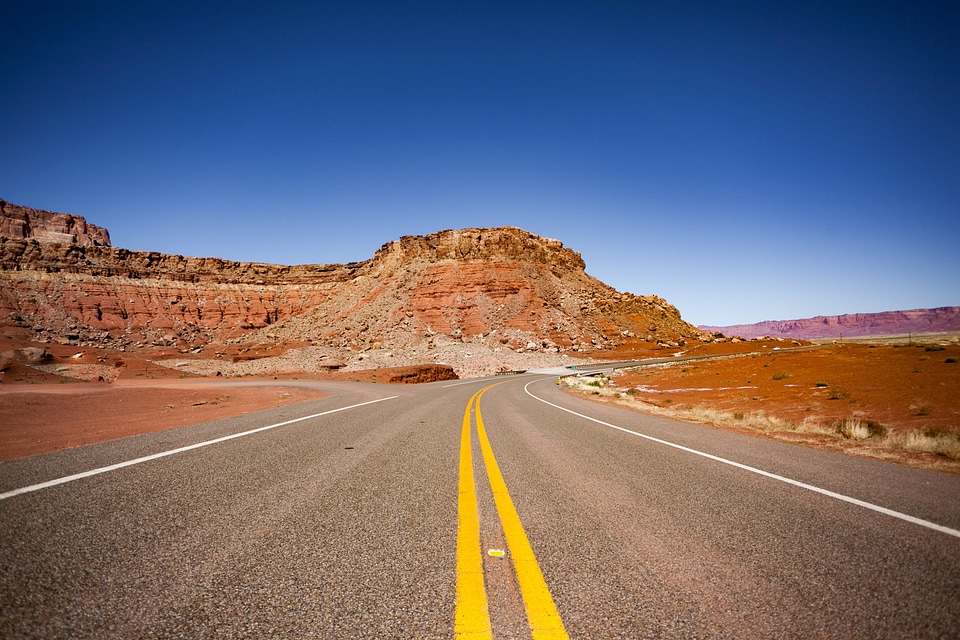 Asphalt blue desert