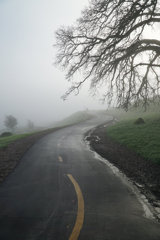 Asphalt fog freeway
