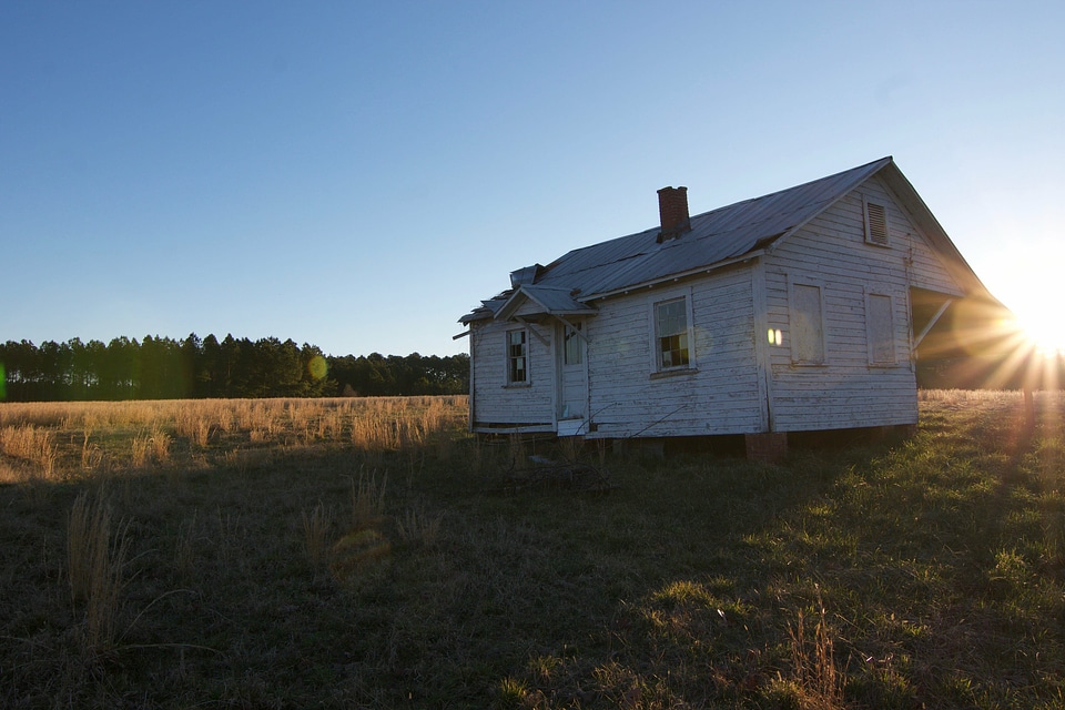 Abandoned barn building