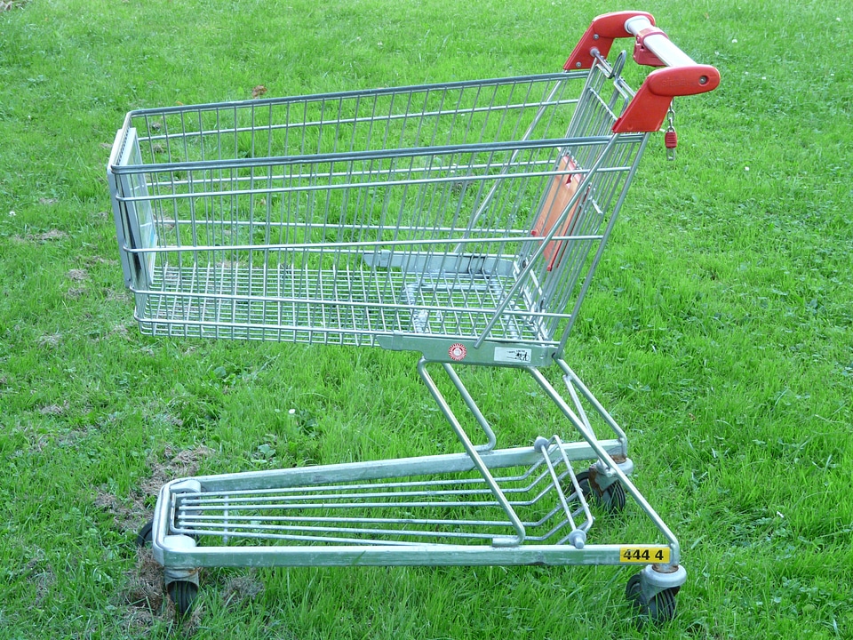 Wire basket castor wheels thrust car