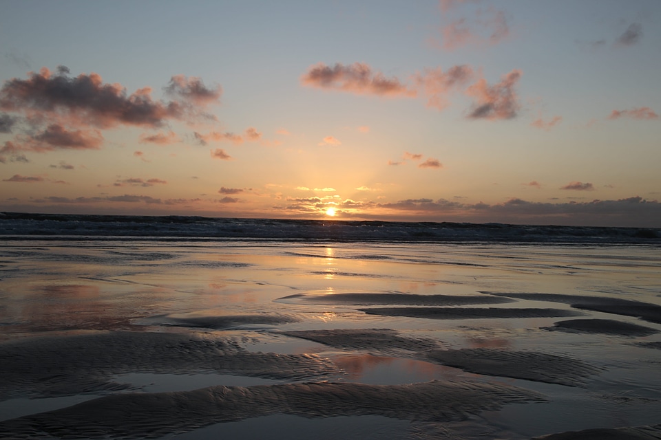 Beach dawn dusk photo