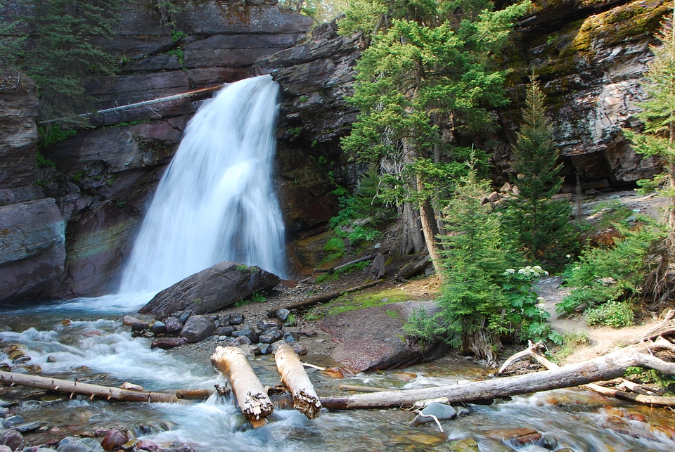 Waterfalls montana glacier national park