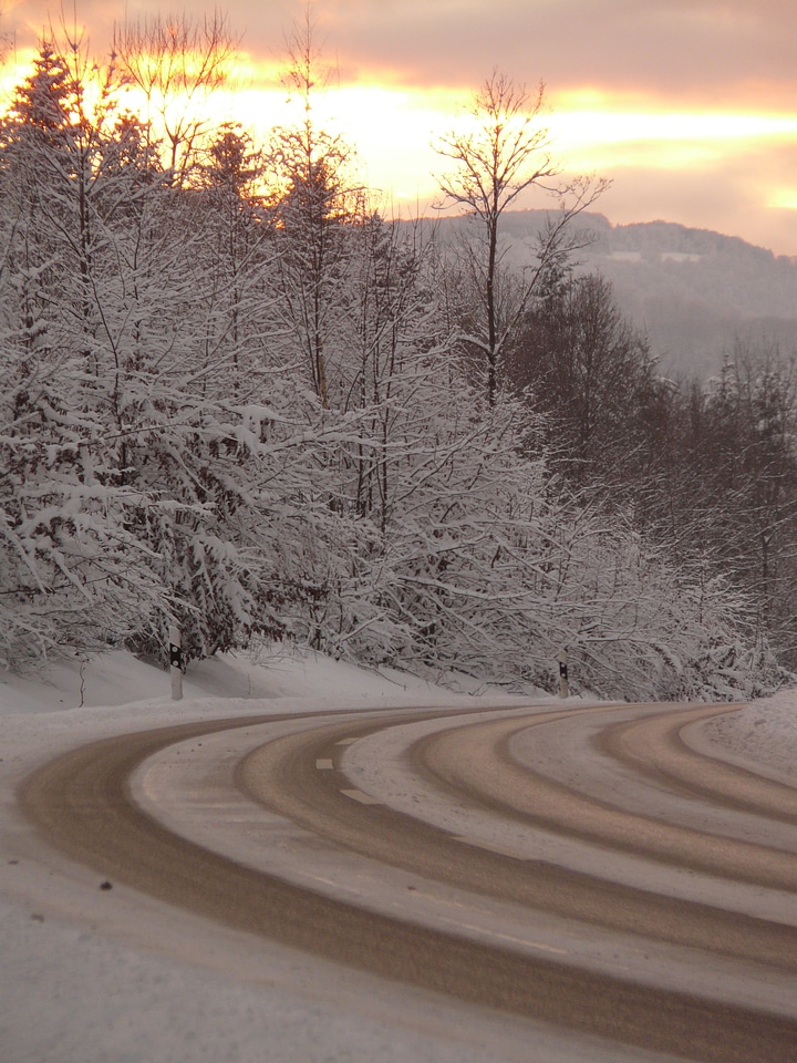 Black ice traffic winter