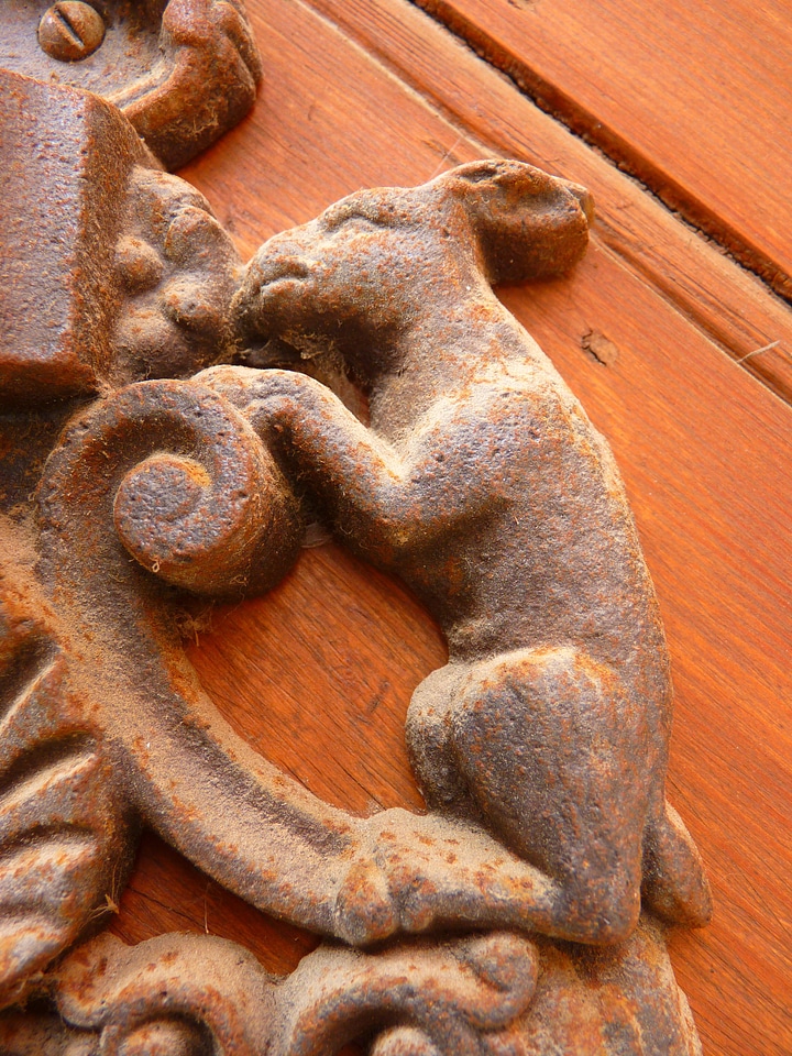 Door hardware metal wood