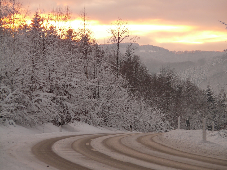 Black ice traffic winter